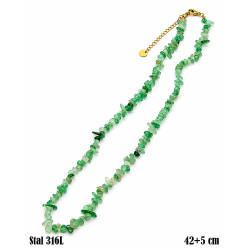 Naszyjnik z kamieni Stal 316L [awenturyn] - MF41987-AW