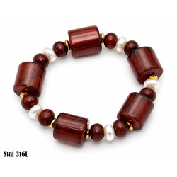 Bransoletka Stal 316L [burgund] - MF41797-C