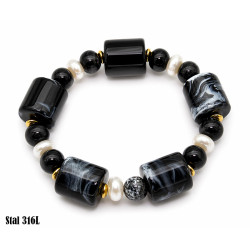 Bransoletka Stal 316L [czarny] - MF41797-B