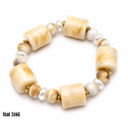 Bransoletka Stal 316L [beż] - MF41797-A