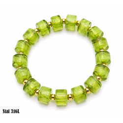 Bransoletka Stal 316L [zieleń tworzywo] - MF41796-A