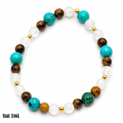 Bransoletka Merebilo Stal 316L [mix kamień Ø 8 mm] - B15002