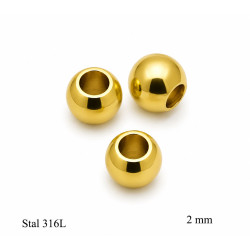 Elementy do biżuterii z Stali Kuleczki dystansowe 2 mm [ 100 sztuk ] - MF42280-2