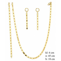 Naszyjnik + Bransoletka + Kolczyki miedź pozłacana 14k - MF42148