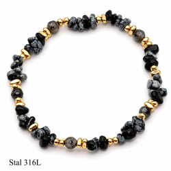 Bransoletka Merebilo Stal 316L [ howlit czarny ] - MF42498-6