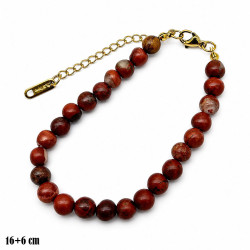 Bransoletka Stal 316L [Ø 6 mm Jaspis Czerwony] - MF42554