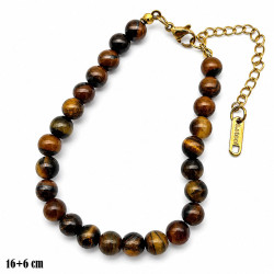Bransoletka Stal 316L [Ø 6 mm Oko Tygrysa] - MF42563