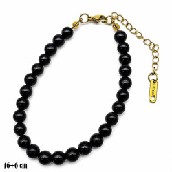 Bransoletka Stal 316L [Ø 6 mm Czarny Onyx] - MF42552