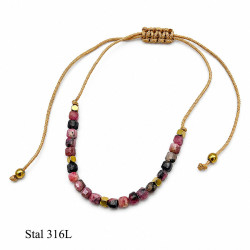 Bransoletka Stal 316L  [ rodonit ]  - MF42483-1