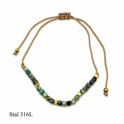 Bransoletka Stal 316L [ awenturin ] - MF42483-3