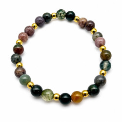 Bransoletka z kamieni naturalnych Stal 316L [ agat mix 0,6 cm ] - B12005