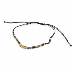 Bransoletka Stal 316L [ agat szary ] - MF42485-1