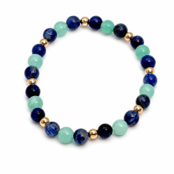 Bransoletka z kamieni naturalnych [ sodalit + amazonit 6 mm ] - BRAN12053