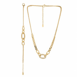 Naszyjnik + Bransoletka CM miedź pozłacana 14k - MF42675