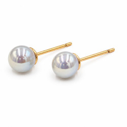 Kolczyki Xuping pozłacane 18k [ 5 mm perłowy gołębi ] - MF40969