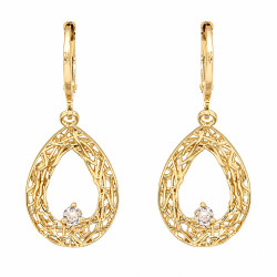 Kolczyki CM miedź pozłacana 14k [ 3,5 cm ] - MF44186