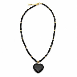 Naszyjnik Merebilo Stal 316L kryształ onyx [ 40+5 cm ] - N18003