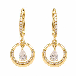 Kolczyki CM miedź pozłacana 14k [ 3,5 cm ] - MF44346