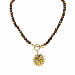 Naszyjnik Stal 316L [ oko tygrysa 6 mm / 45 cm ] - MF4256487