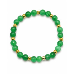 Bransoletka Stal 316L [ agat zielony 6 mm ] - MBP1001