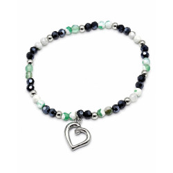 Bransoletka Merebilo Stal 316L [ mix zieleń 4 mm ] - MF42273R1Z