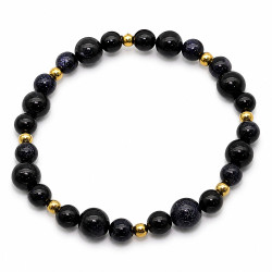 Bransoletka z kamieni naturalnych Stal 316L [ noc kairu 6 mm / 8 mm ] - BRAN12071