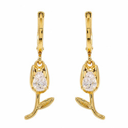 Kolczyki CM miedź pozłacana 14k [ 2,8 cm ] - MF43491
