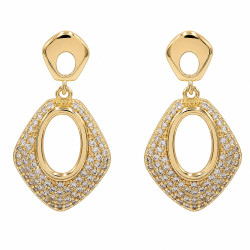 Kolczyki CM miedź pozłacana 14k [ 3,5 cm ] - MF44431