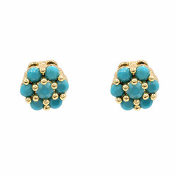 Kolczyki CM miedź pozłacana 14k [ 6 mm ] - MF44442