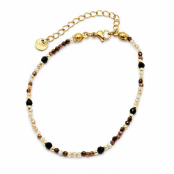 Bransoletka Stal 316L [ mix kamień 2 mm 17+5 cm ] - MF43792
