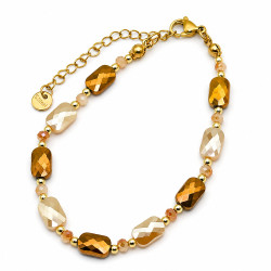 Bransoletka Stal 316L [ topaz 18+6 cm ] - MF43794-3