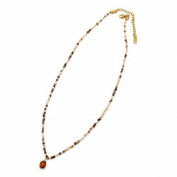 Naszyjnik Stal 316L [ mix kamień 2 mm 40+5 cm ] - MF43780