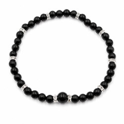 Bransoletka z kamieni naturalnych [ metal + kamień 4 mm ] - BRAN12078