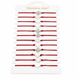 Bransoletka Stal 316L [ koniczynka ] - MF37907-1
