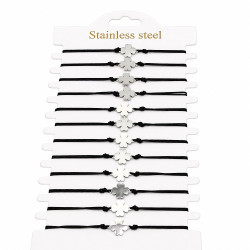 Bransoletka Stal 316L [ koniczynka ] - MF37907-2