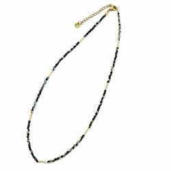 Naszyjnik Stal 316L [ kryształ kamień 2 mm 40+5 cm ] - MF45084