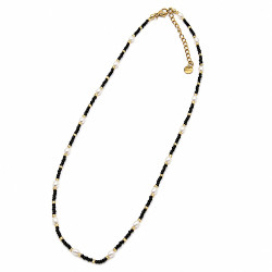 Naszyjnik Stal 316L [ perła rzeczna + koralik 2 mm 40+5 cm ] - MF45090