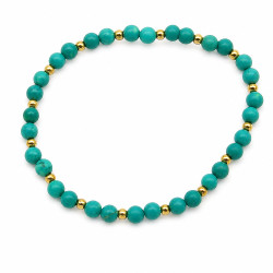 Bransoletka z kamieni naturalnych Stal 316L [ turkus 4mm ] - MF43693-4a