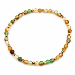 Bransoletka z kamieni naturalnych Stal 316L [ agat malachit 4 mm ] - MF43699-4
