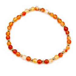 Bransoletka z kamieni naturalnych Stal 316L [ agat naturalny 4 mm ] - MF43701-4