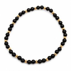 Bransoletka z kamieni naturalnych Stal 316L [ onyx 4 mm ] - MF43667-4