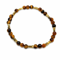 Bransoletka Stal 316L [ oko tygrysa + hematyt 4 mm ] - MF4246679