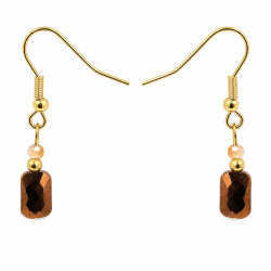 Kolczyki Stal 316L [ ciemny topaz kryształ 3,5 cm ] - MF43793K-5