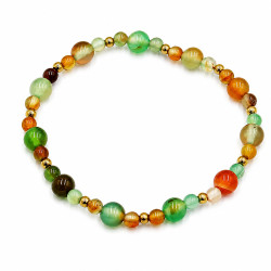 Bransoletka z kamieni naturalnych Stal 316L [ agat naturalny 4/6/3 mm ] - MF4369900