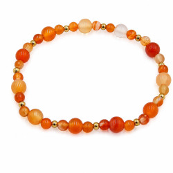 Bransoletka z kamieni naturalnych Stal 316L [ agat karneol 4/6/3 mm ] - MF4370102