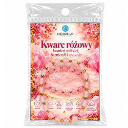 Bransoletka z kamieni naturalnych [ kwarc różowy 6 mm ] -  MF43706-61