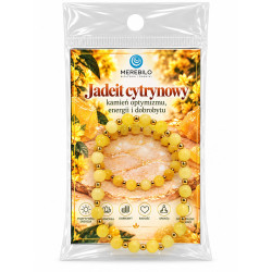 Bransoletka z kamieni naturalnych Stal 316L [ jadeit cytrynowy 6 mm ] - MF43708-61