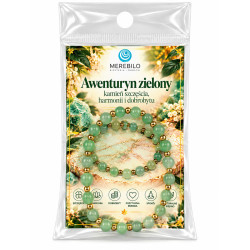 Bransoletka z kamieni naturalnych Stal 316L [ awenturyn zielony 6 mm ] - MF43686-61