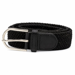 Pasek pleciony gumowany unisex [ czarny 3,2 x 102 cm ] - MF3927-4A