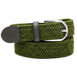 Pasek pleciony gumowany unisex [ zielony 3,2 x 102 cm ] - MF3927-7A